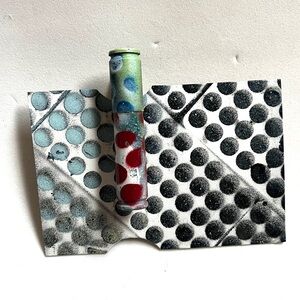 Artistic Polka Dot Brooch Clip- Multicolor- with Art Card.